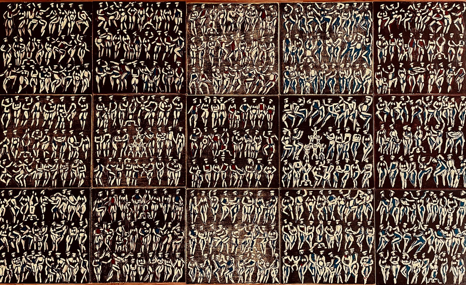Mosaik, Öl auf Holz, 90 x 240 cm, 1995 -96